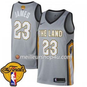 Maillot Basket Homme Cleveland Cavaliers LeBron James 23 2018 NBA Finals Nike Vert Swingman